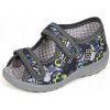 Chlapčenské papuče na suchý zips , sivé, veľ. 20