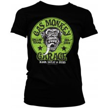 Gas Monkey Tričko dámske Garage Green Logo čierne