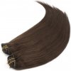 Clip in maxi set 53cm pravé ľudské vlasy - REMY 200g - tmavo hnedá