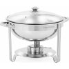 Chafing kulatý se skleněným víkem 5 l | TECHNICA, Silver Line inox