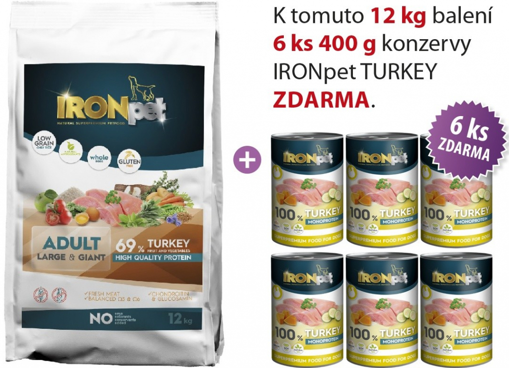 IRONpet Turkey Large & Giant Adult 12 kg