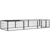 Ohrádka pre psov 8 panelov čierna 100x50 cm práškovaná oceľ-ForU-3115976