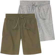 Pepperts Chlapčenské teplákové šortky sivá/kaki