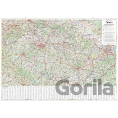 Česko - nástěnná automapa 1:360 000 s plastovými lištami (1360x970mm) - Kartografie Praha