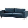 Dekoria Poťah na sedačku Karlstad (rozkladací, 3-miestny, krátky), Petroliumsblå, 224 x 89 x 64 cm, Velvet, 704-16
