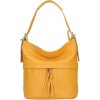Mondo Italia Okrová kožená kabelka na rameno 631 Okrová