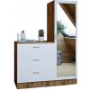 Komoda so zrkadlom Coco White and Atlantic Pine