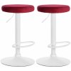 Design-Shop 2x Barová stolička Ponte - zamat, biely rám Červená