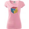Rubikova kocka kreslená - Dámske tričko Pure - XL ( Ružová )