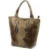 Dámska kabelka cez rameno Luka 26-026 CROCO taupe z kože s krokodílím vzorom, shopper 40 x 36 x 19 cm