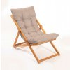 Asir | Záhradné lehátko béžové/buk | AS2205