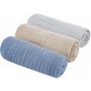 Sleepee Mušelinové plienky 3 ks 30x30cm Grey/Sand/Petrol