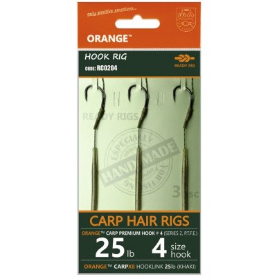 Life Orange hotový Naväzec Carp Hair Rigs S2 14 cm 4 25 lb 3 ks