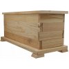 MKSTOR Drevený kvetináč z masívu Obdlžníkový 52 x 21,5 x 23cm, nelakovaný Natural