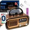 Prenosné kuchynské rádio retro na batérie, solárne, Bluetooth, FM, s akumulátorom