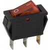 Kolískový prepínač 1 obvod 16 A - 250 V OFF - ON červené osvetlenie
