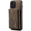 AppleMix Kryt DG Ming pre Apple iPhone 16 Pro + magnetická peňaženka - syntetická koža - kávovo hnedý