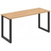 Pracovný stôl UNI O, 160x75,5x60 cm, dub/čierna