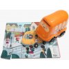 TOP BRIGHT Dřevěné puzzle s hračkou: Školní autobus 24 dílků