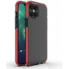 AppleKing transparentný kryt s farebným rámom z mäkkého plastu pre iPhone 12 Pro Max - červený - možnosť vrátiť tovar ZADARMO do 30tich dní