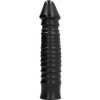 Pruhované Dildo Análne All Black 26 cm Čierne