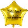 PartyDeco Fóliový balón s textom Zlatá hviezda 70 cm