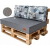 Golden Garden Paletové sedenie GG42 podsedák a vankúš 120cm x 80cm x 15cm slabo sivá vzor
