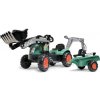 Falk Šliapací traktor Vintage 2054N s lyžicou, bagrom a prívesom, zelený