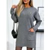 Fashionweek svetrové šaty sveter predĺženého strihu IT-Liren šedá