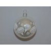 ONREX Vianočná ozdoba sklenená guľa biela ornament pr. 7 cm