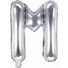 PartyDeco Fóliový balón Mini - Písmeno M 35cm strieborný