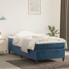 Box spring postel s matrací tmavě modrá 90x190 cm samet Modrá 3144655