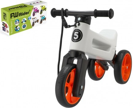 FUNNY WHEELS Rider SuperSport biele/oranžová 2v1+popruh 28/30cm