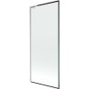 Mexen Next L, 1-krídlová vaňová zástena 80 x 150 cm, 6mm číre sklo-čierny vzor, 6mm číre sklo, profil brúsená oceľ, 895-080-000-03-70-97