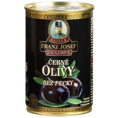 Kaiser Franz Josef Exclusive Čierne olivy bez kôstky v slanom náleve 300 g