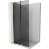 Mexen Velar L, posuvná sprchová zástena Walk-in 90 x 200 cm, 8mm šedé sklo, zlatá lesklá, 871-090-003-43-50