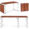 ModernHome Turistický stolík rozkladací kempingový stolík hnedá doska 180 x 60 cm
