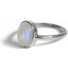 Grey Clymene Strieborný prsteň s dúhovým mesačným kameňom a otvorenou bezelkou FE49901390954839HI