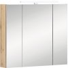 Zrkadlová skrinka s osvetlením Möbelpartner Karla 80 x 16 x 75 cm dub svetlý