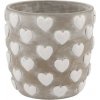 daan kromhout Šedý antik cementový obal so srdiečkami Love Amore - Ø 17*16 cm - daan kromhout