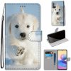 Peňaženkové kožené puzdro DRAWING na Xiaomi Redmi Note 10 5G - Snow Puppy