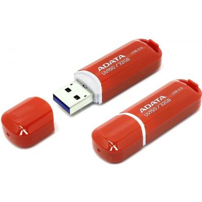 USB kľuč A-DATA UV150, 32 GB, USB 3.0, rýchlosť čítania a zápisu až 90 MBs, červený AUV150-32G-RRD