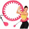 Hula hop 4FIZJO s ružovým skladacím závažím 45 cm