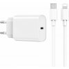 Sieťová nabíjačka WIWU Wi-U001 PD 20W 1x USB-C biela + kábel USB-C - Lightning
