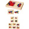 Viga Toys VIGA Drevená geometrická mozaika Dienesa Puzzle Montessori148 el