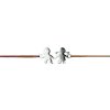 Šnúrkový minimalistický Glosery náramok Boy&Girl, chirurgická oceľ, šnúrka 0,8mm Obvod zápästia: M 18-19 cm, Farba šnúrky: čierna, Deti / Farba: chlapček + chlapček / strieborná
