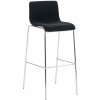 Design-Shop Barová stolička Hoover - látka, kovové nohy chróm - Čierna