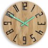 Sammer Dubové nástenné hodiny SLIM- čierna/mint 33 cm SlimWoodBlackMint