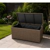 Ratanový záhradný úložný box BestBerg BBRF-B1BN / 115 × 55 × 57 cm / hnedá
