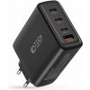 Nabíjací adaptér Tech-Protect NC100W AC 3 x zásuvka Type-C + USB-A, GaN, QC3, PD100W, čierny